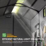 6 X 8 FT Resin Shed with Floor & Skylight, 14MM Thick Panel Storage Shed | Lockable Outdoor Shed with 3 Vents & 2, Customized