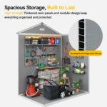 6X4 FT Outdoor Storage Resin Shed, Outdoor Shed with Floor, Gray, Custom