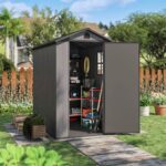 4' X 6' Outdoor Storage Shed with Floor, Plastic Shed outside Resin Tool Shed with Window and Lockable Door For, Customized