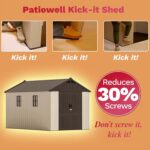 8X12 FT Resin Outdoor Storage Shed with Floor, Beige, Custom