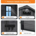 8X10 FT Outdoor Resin Storage Shed, Plastic Storage Shed with Floor, Custom