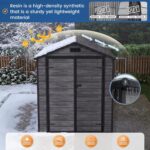 6X4 FT Outdoor Storage Shed with Floor, Dark Grey, Customized