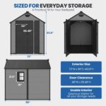 6X8 FT Resin Storage Shed with Floor, Window & Lockable Door | Weather-Resistant Resin Shed with Floor, Window And, Custom
