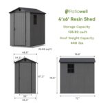 4' X 6' Outdoor Storage Shed with Floor, Plastic Shed outside Resin Tool Shed with Window and Lockable Door For, Customized